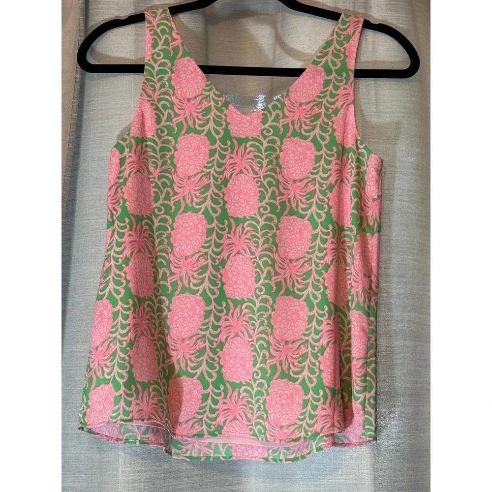 NWOT Lilly Pulitzer Florin Top Fauna Green Party Like a Pineapple Women's Sz XXS
